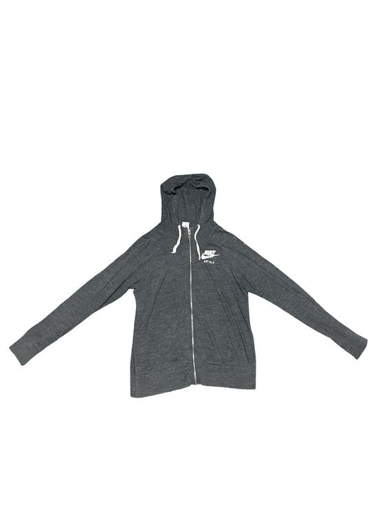 Nike Tops - Nike Women’s Large Full Zip Hoodie Gray Just Do It Sweatshirt
